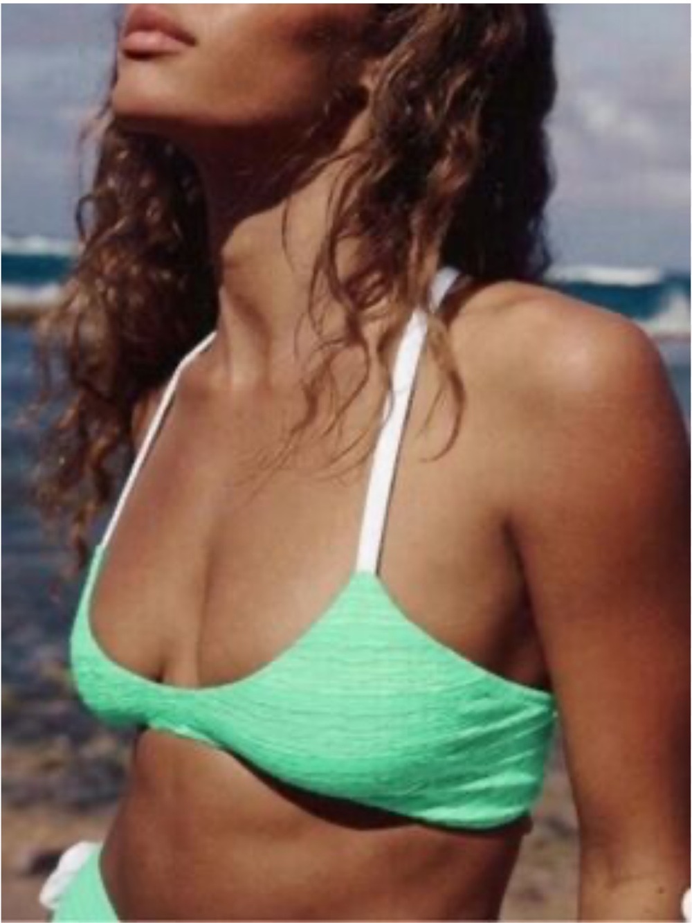 Free-est by Free people Misty Mint Green Bikini Top Large